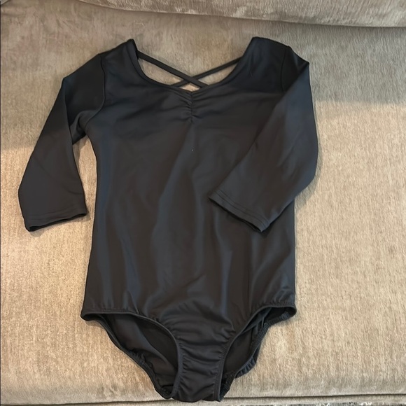 Danskin Now Black Bodysuit with Criss-Cross Back - Picture 1 of 6